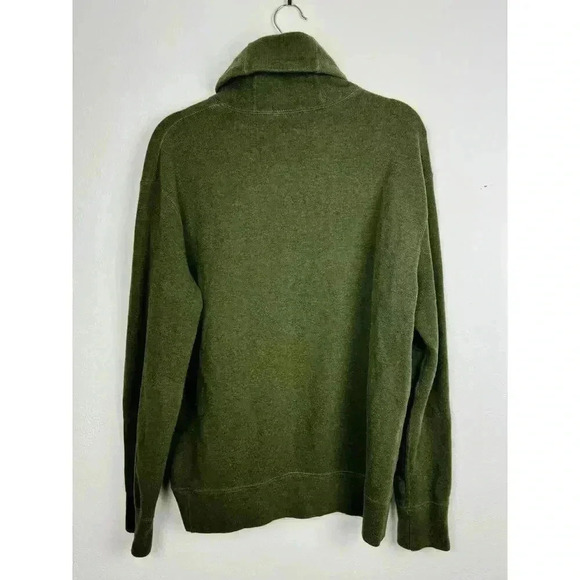 Polo Ralph Lauren Mens Shawl Neck Cotton Sweater Dark Green Size Large - Picture 3 of 10